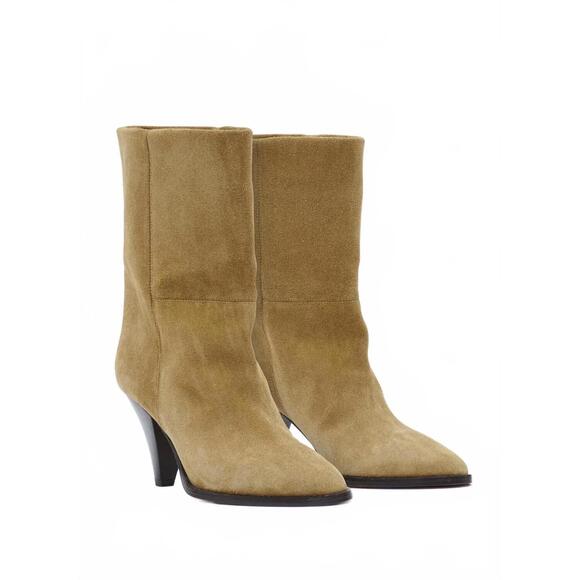 NEW ISABEL MARANT women's rouxa suede boots in taupe